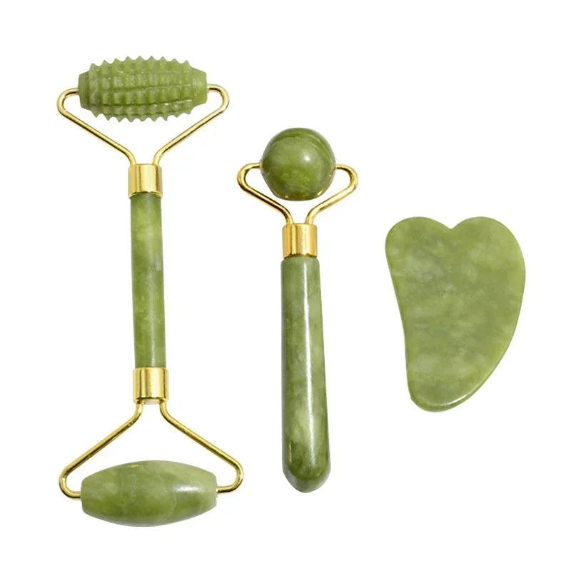 Natural Jade Roller & Gua Sha Set