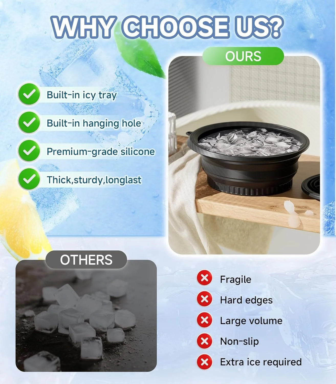 Collapsible Face Ice Bath Bowl