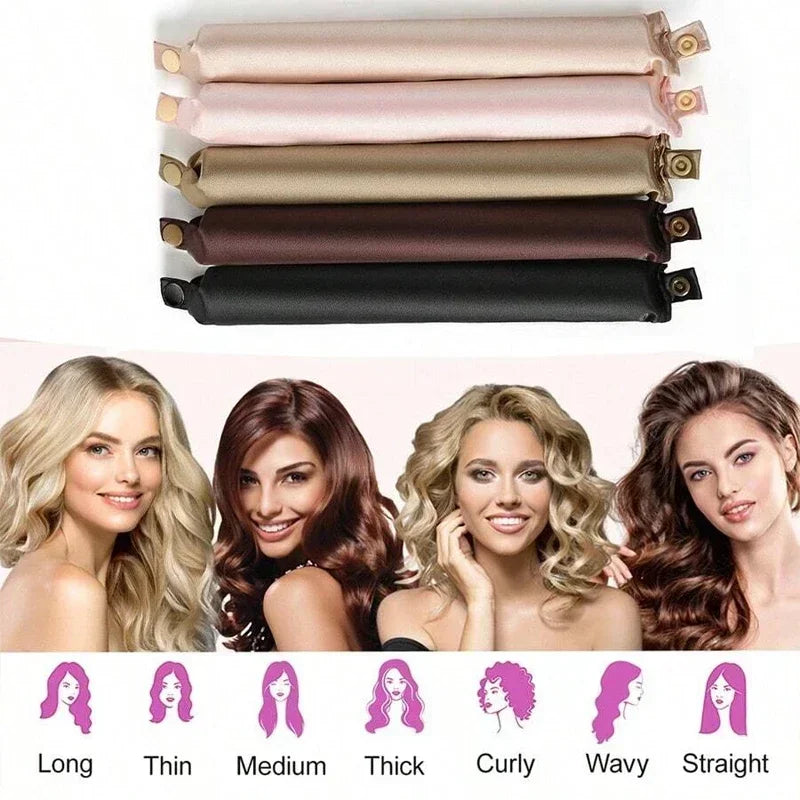 Heatless Hair Curlers – Satin Curling Rods for Overnight Curls