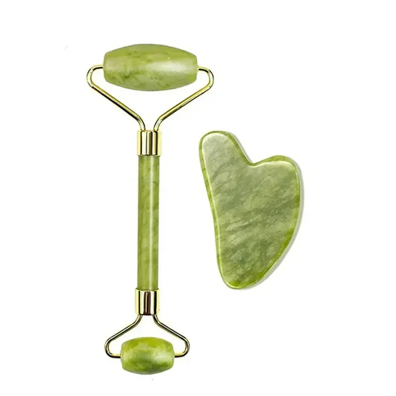 Natural Jade Roller & Gua Sha Set