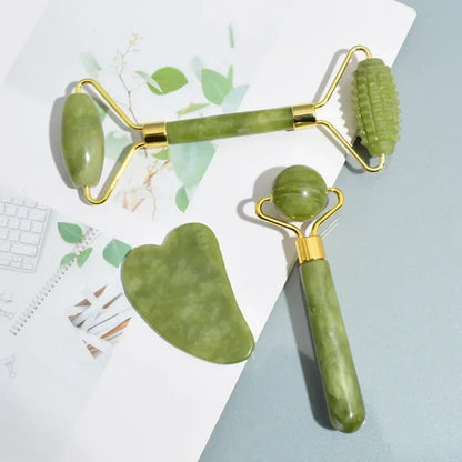 Natural Jade Roller & Gua Sha Set