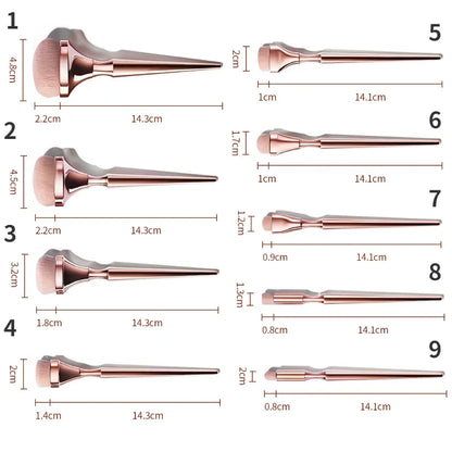 Powder, Eyeshadow, Foundation & Lip Brushes