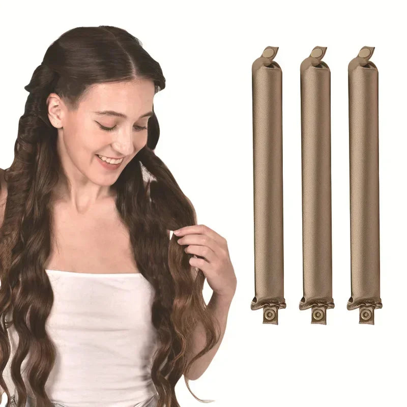 Heatless Hair Curlers – Satin Curling Rods for Overnight Curls
